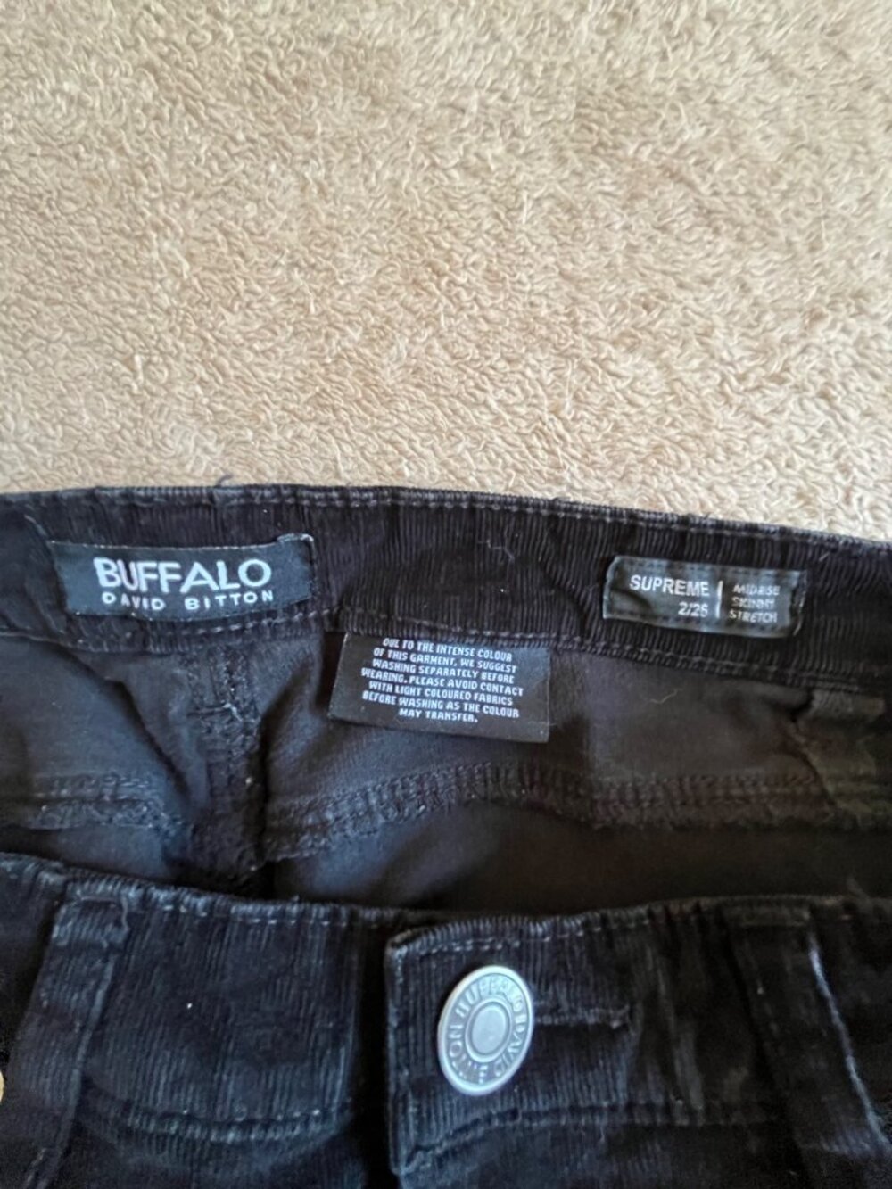 Buffalo David Bitton Womens Black Corduroy Skinny Fit Jeans Size 2/26 - Picture 15 of 16